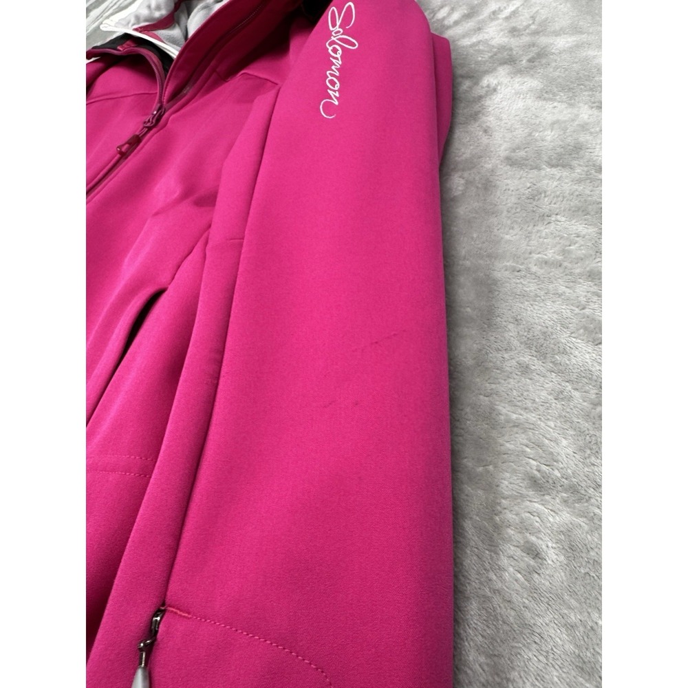 Salomon 2pc Soft Shell Jacket Set Womens Small S Pink White Hooded Coat Wind Ski - Picture 3 of 16